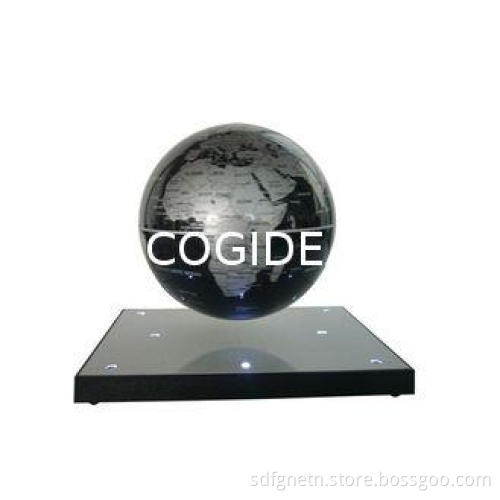 6" Diameter Magnetic Levitating Globe Display , Bottom Silv